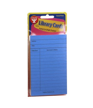 Library Cards, Assorted Colors, Pack of 500