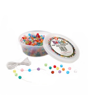 Bucket O Beads, Faceted, Translucent Assorted, 8 mm, Pack of 450