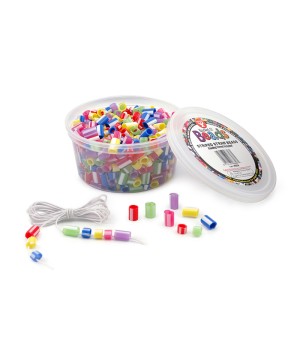 Bucket O Beads, Striped Straw, Assorted Sizes, Pack of 300