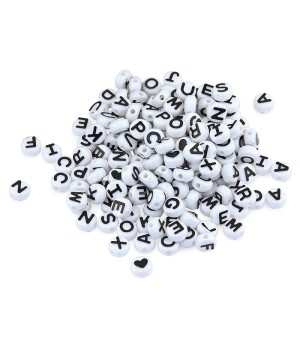 ABC Beads, Black and White, 300 Count