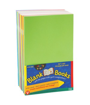 Blank Paperback Books, 5.5" x 8.5", Assorted Colors, Pack of 20
