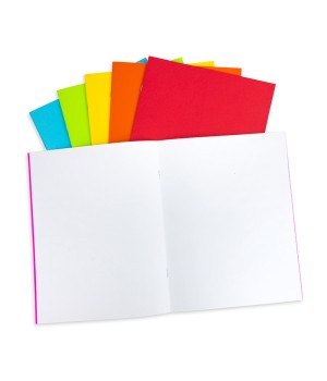 Bright Blank Books, 24 Pages, Assorted Colors, 8.5" x 11", Pack of 6