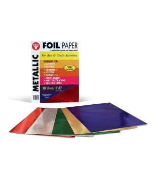 Metallic Foil Paper, 10" x 13", 5 Assorted Colors, 10 Sheets