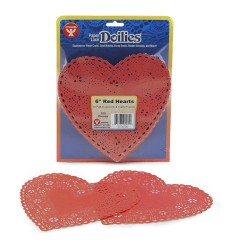 Heart Doilies, Red, 6", Pack of 100
