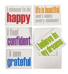 Note Cards with Envelope, Confidence Booster Set, 2 Each of 5 Titles, Set of 10