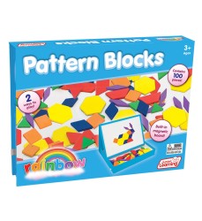 Rainbow Pattern Blocks, Magnetic, Assorted Colors, 100 Pieces