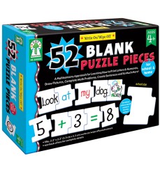 Write-On/Wipe-Off: 52 Blank Puzzle Pieces Manipulatives, Early Childhood, Grade PK-2