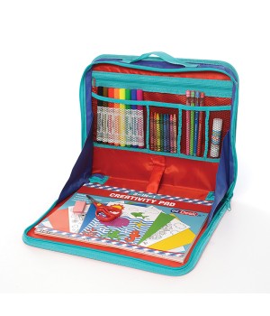 EzDesk Travel Activity Kit, Laptop Style with Paper, Writing & Coloring Accessories, 11.4" x 13.8"