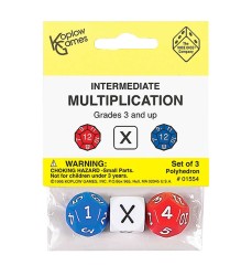 Intermediate Multiplication Dice, Pack of 3