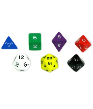 Jumbo Polyhedral Dice, Set of 7