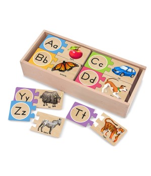 Self-Correcting Wooden Alphabet Letter Puzzles