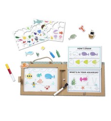 Natural Play: Play, Draw, Create Reusable Drawing & Magnet Kit - Ocean