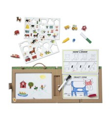 Natural Play: Play, Draw, Create Reusable Drawing & Magnet Kit - Farm