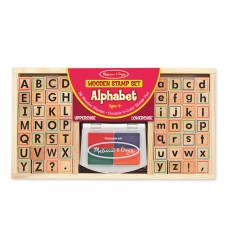 Alphabet Stamp Set, Set of 56 Letters and Stamp Pad