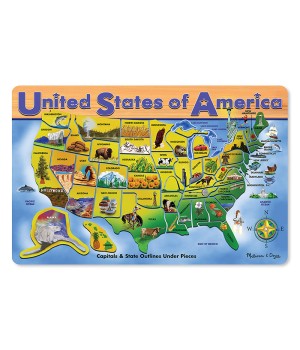 U.S.A. Map Wooden Puzzle, 45 Pieces