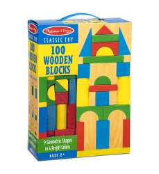 Painted Wood Blocks Set, 100 Pieces