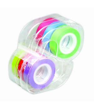 Removable Highlighter Tape, Assorted Colors, Pack of 6