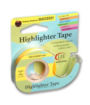 Removable Highlighter Tape, Fluorescent Yellow
