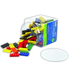 Double-Six Colored Dominoes in a Bucket, Set of 168