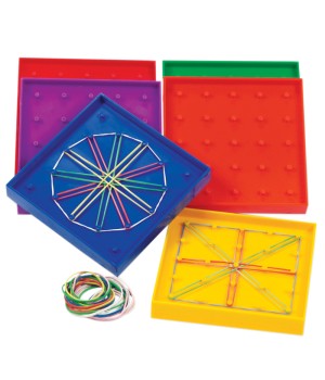 Double-Sided Rainbow Geoboards, Set of 6