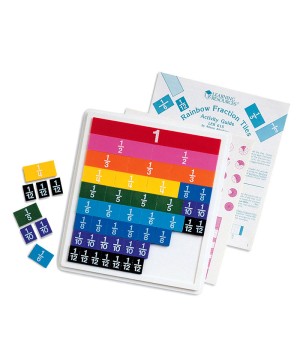 Rainbow Fraction® Plastic Tiles with Tray, 51 Pieces