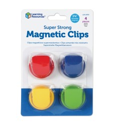 Super Strong Magnetic Clips, Assorted Colors, Pack of 4