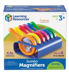 Primary Science Jumbo Magnifiers, Set of 6 with Stand