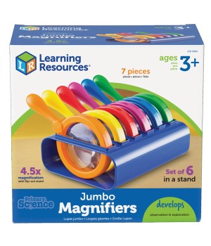 Primary Science Jumbo Magnifiers, Set of 6 with Stand