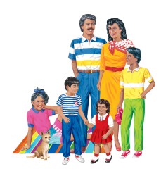 Hispanic Family Flannelboard Set, Pre-cut