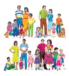 Multicultural Families Flannelboard Set, 4 Families