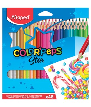 Color'Peps Triangular Colored Pencils, Pack of 48