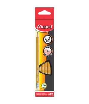 Essentials Yellow Triangular Graphite #2 Pencils, Pack of 12