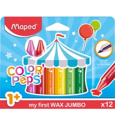 Color'Peps My First Jumbo Triangular Wax Crayons, Pack of 12