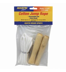 Cotton Jump Rope, Wood Handle, 7'
