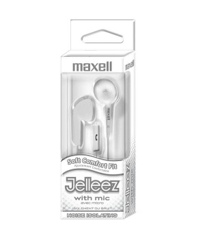 Jelleez Soft Earbuds with Mic, White