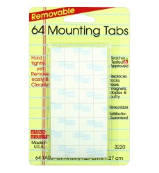 Removable Mounting Tabs, 1/2" x 1/2", Pack of 64