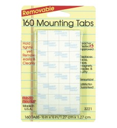 Removable Mounting Tabs, 1/2" x 1/2", Pack of 160