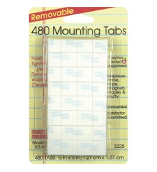 Removable Mounting Tabs, 1/2" x 1/2", Pack of 480