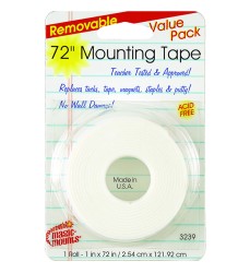 Removable Mounting Tape, 1" x 72" Roll