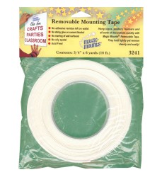 Removable Mounting Tape, 3/4" x 18' Roll