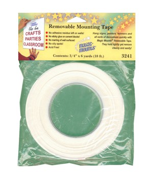 Removable Mounting Tape, 3/4" x 18' Roll