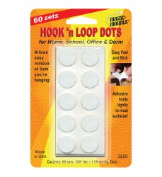 Hook 'n Loop, 5/8" Dots, 60 Sets