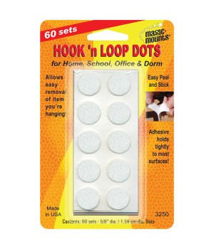 Hook 'n Loop, 5/8" Dots, 60 Sets