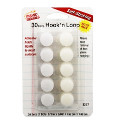 Hook 'n Loop, 5/8" Dots, 30 Sets