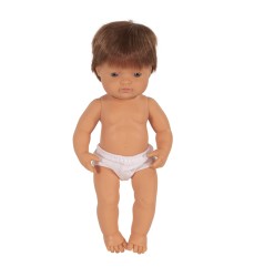 Anatomically Correct 15" Baby Doll, Caucasian Boy, Red Hair