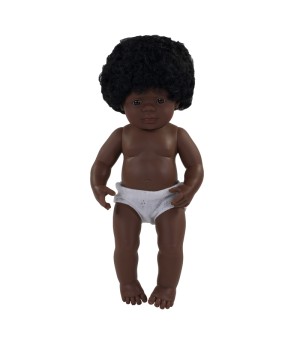 Anatomically Correct 15" Baby Doll, African-American Girl
