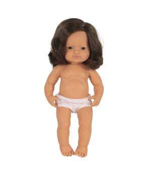 Anatomically Correct 15" Baby Doll, Caucasian Girl, Brunette