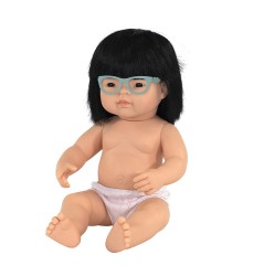 Baby Doll Asian Girl With Glasses 15'', Polybagged