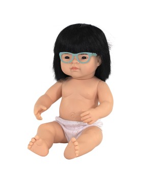 Baby Doll Asian Girl With Glasses 15'', Polybagged