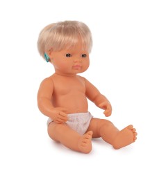 Baby Doll Caucasian Girl With Hearing Aid 15'', Polybagged
